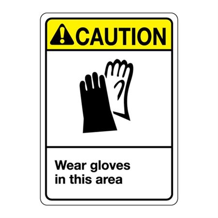 ANSI Wear Gloves In This Area Sign